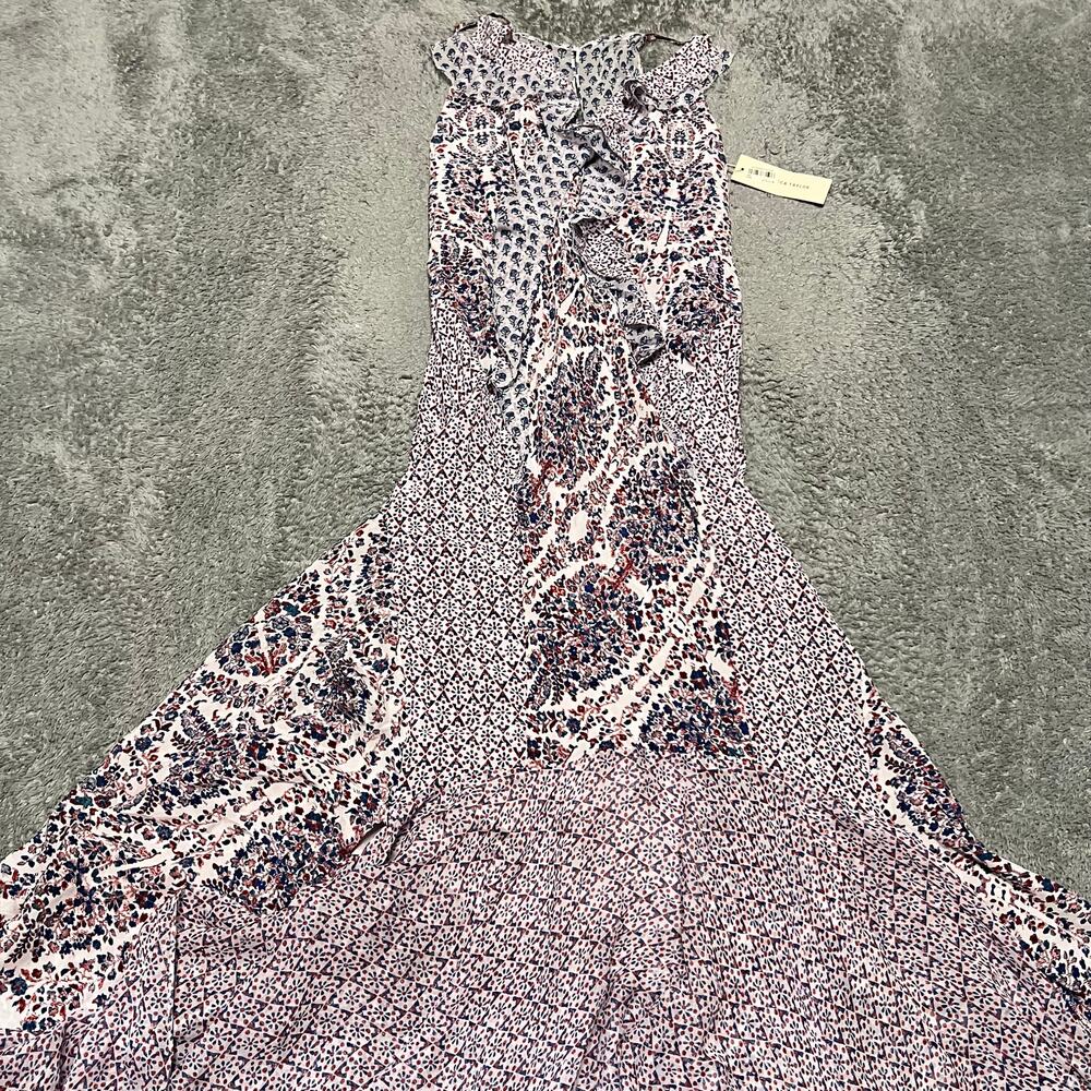 Rebecca Taylor Paisley Maxi Dress Womens 2 Ruffle Cami Purple Cottage